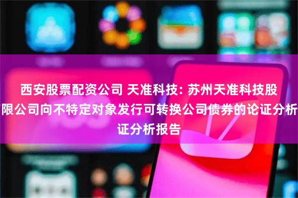 西安股票配资公司 天准科技: 苏州天准科技股份有限公司向不特定对象发行可转换公司债券的论证分析报告