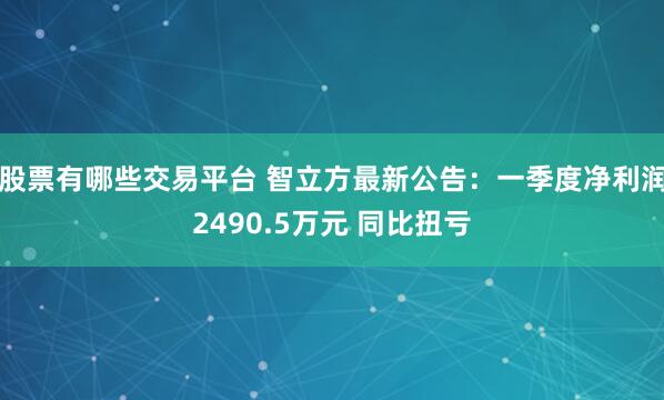 股票有哪些交易平台 智立方最新公告：一季度净利润2490.5万元 同比扭亏