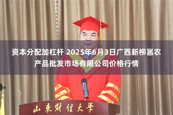 资本分配加杠杆 2025年6月3日广西新柳邕农产品批发市场有限公司价格行情